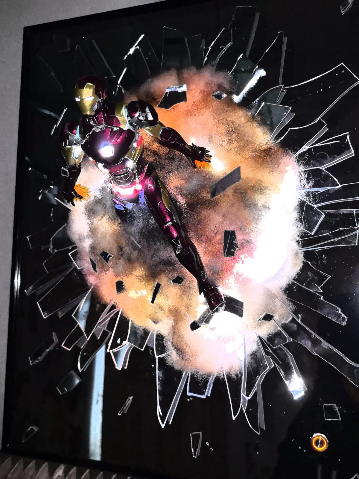 Iron Man Shattered Mirror Diorama Wall Art