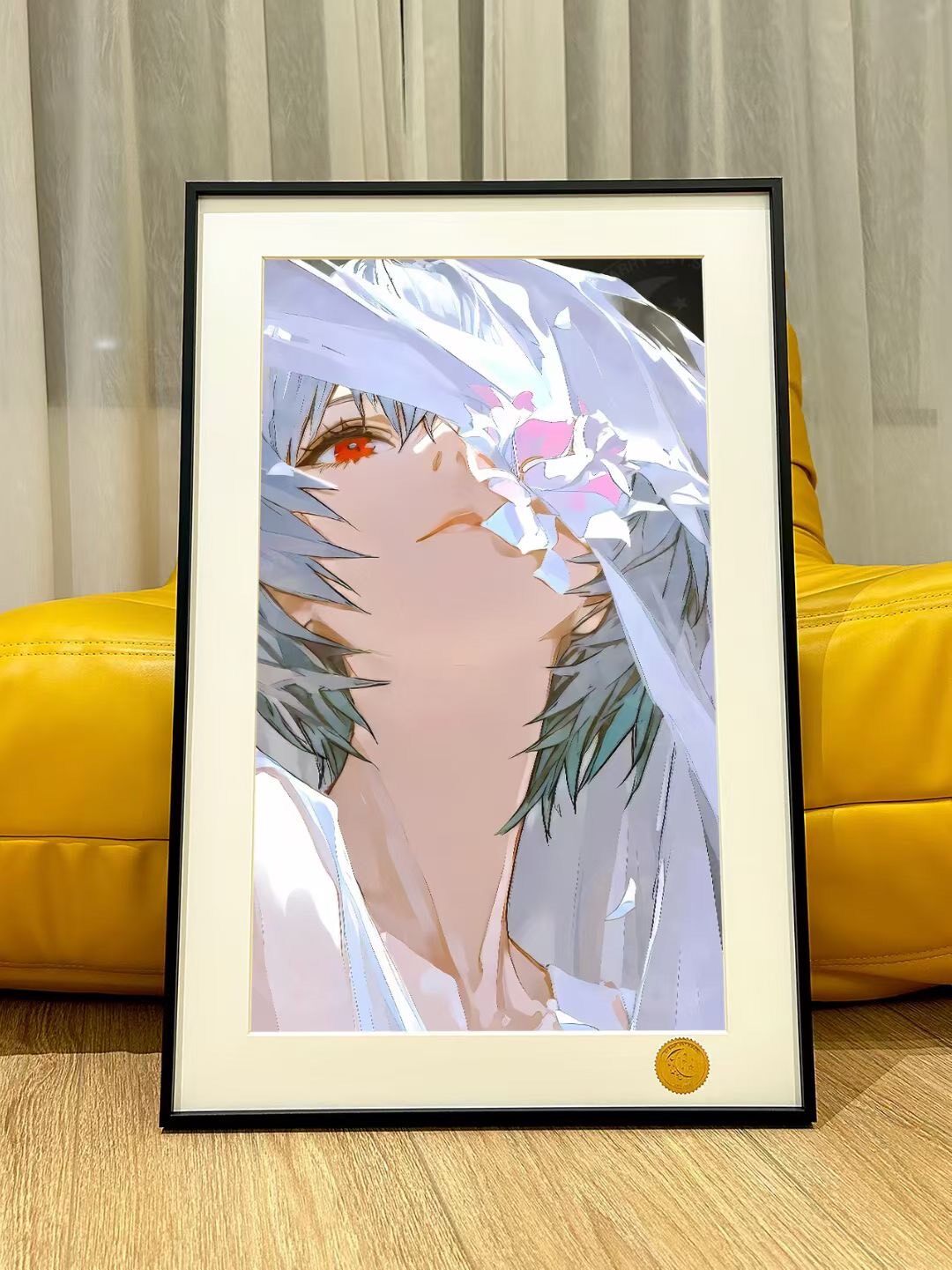 Rei Ayanami Framed Art Print Black Frame