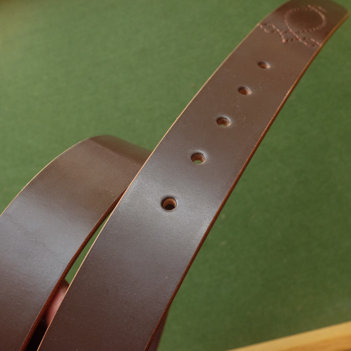 Leather Belt with Brass Buckle