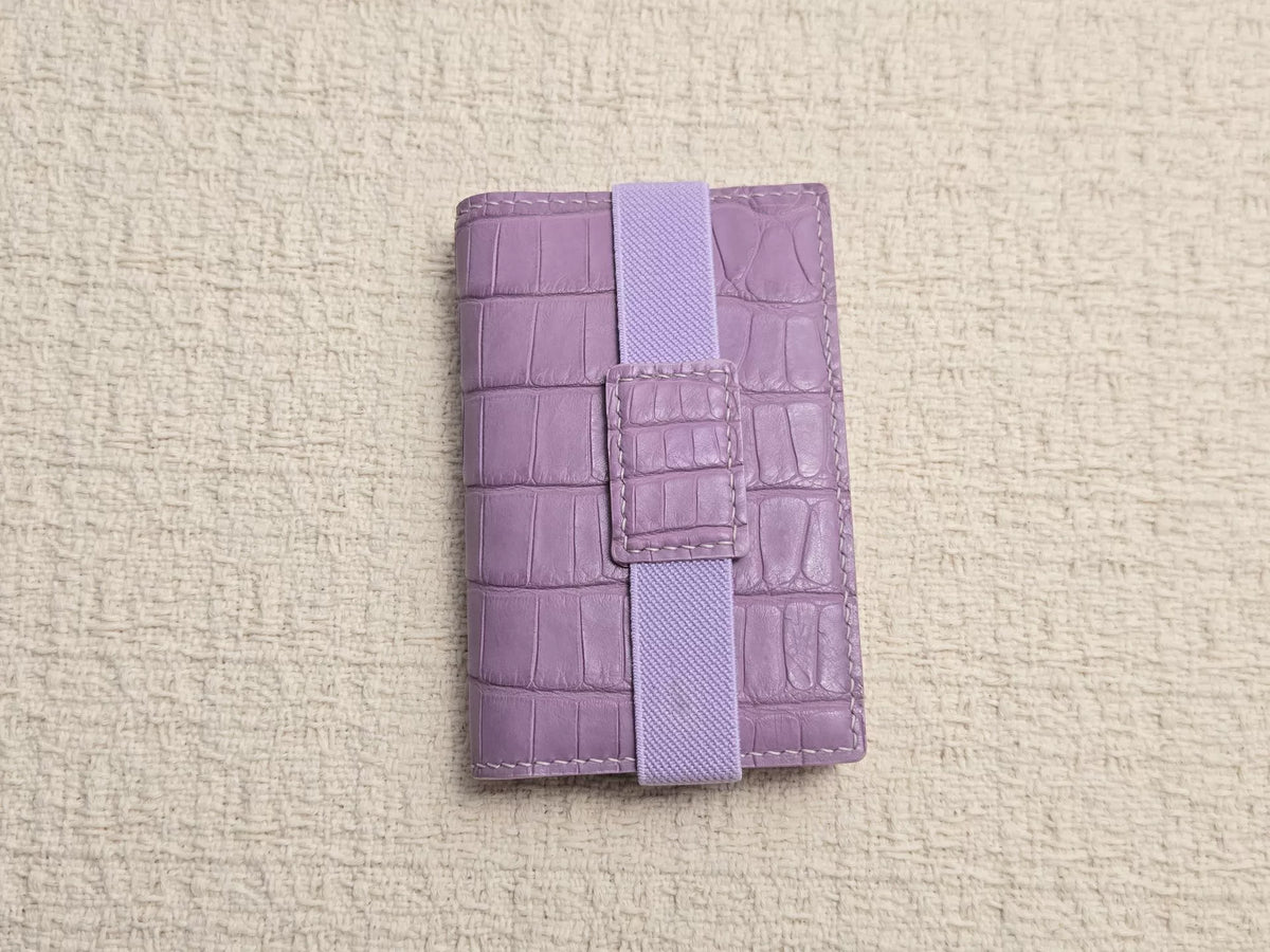 Lila planeringsomslag i alligatorläder för M5, tvådelbart