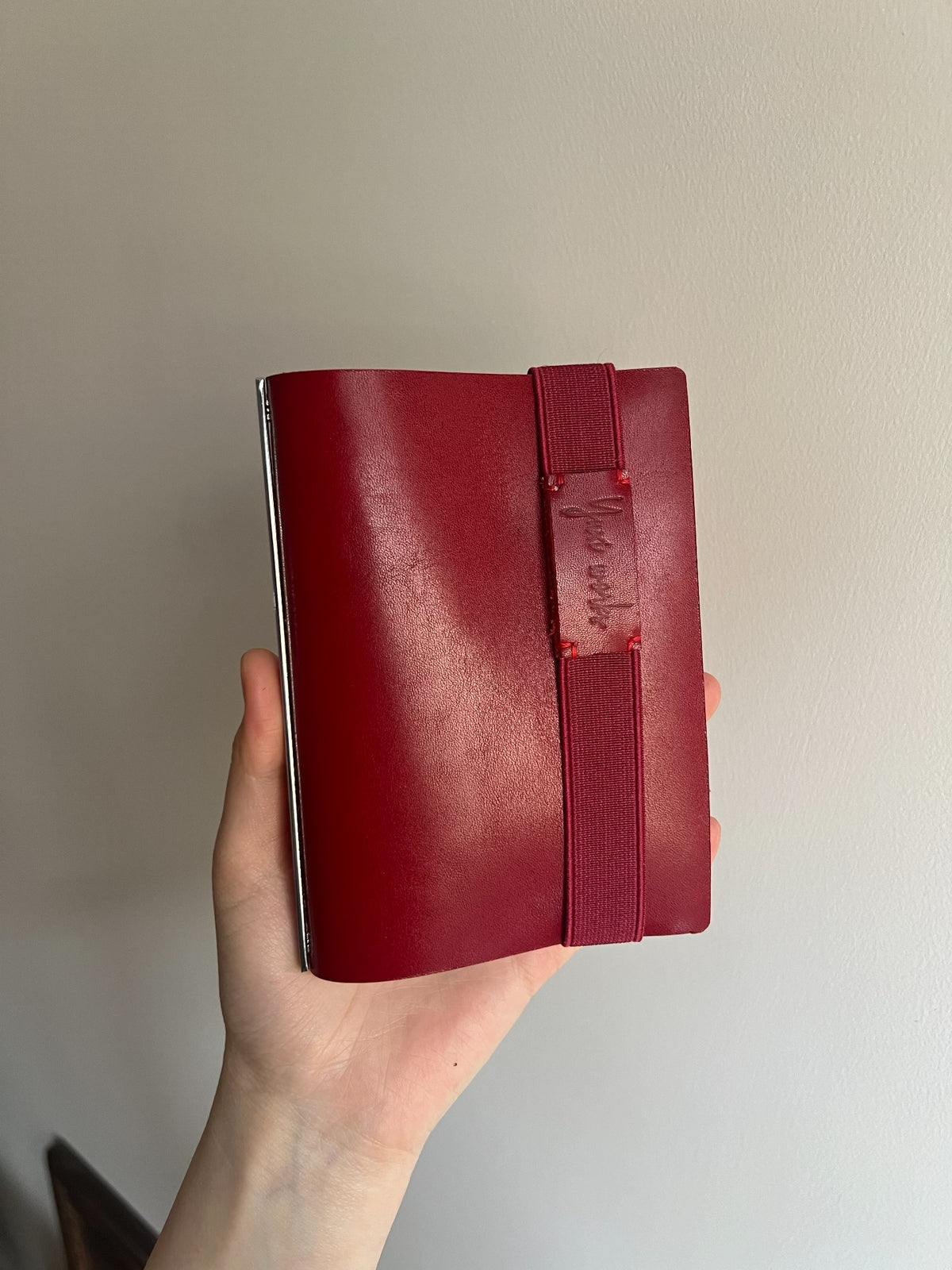 Red Leather A7plotter Binder with Six Rings