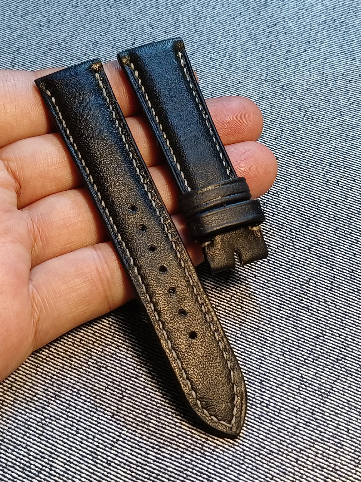 Black Swift Leather Watch Strap