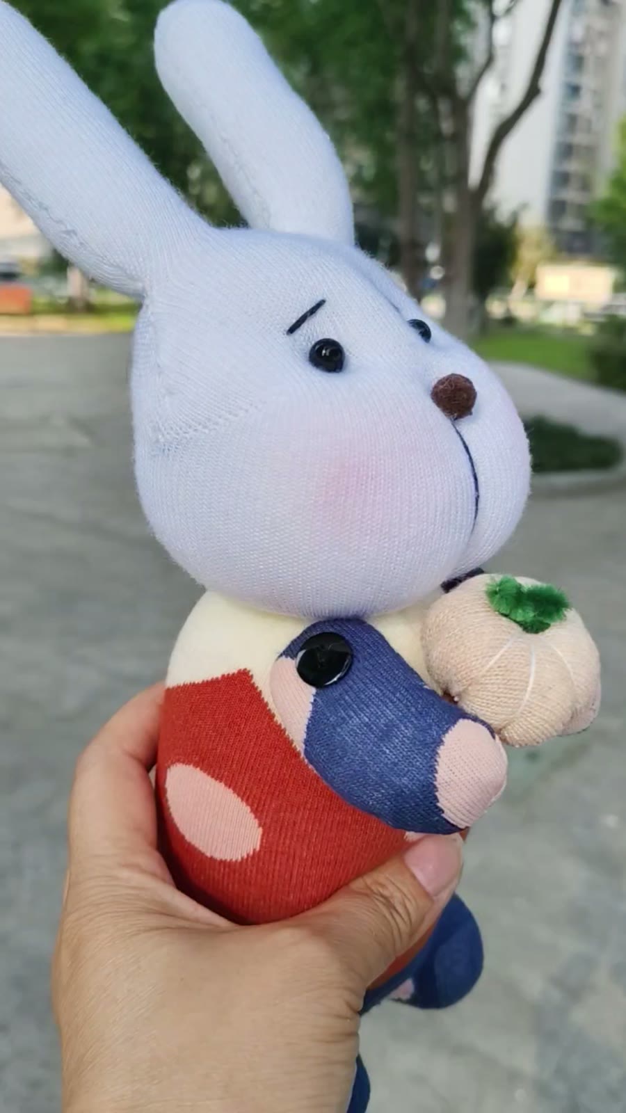 Handmade Sock Doll Rabbit 30 cm