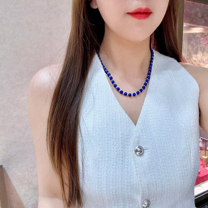 Lapis Lazuli and Turquoise Beaded Necklace, 45cm