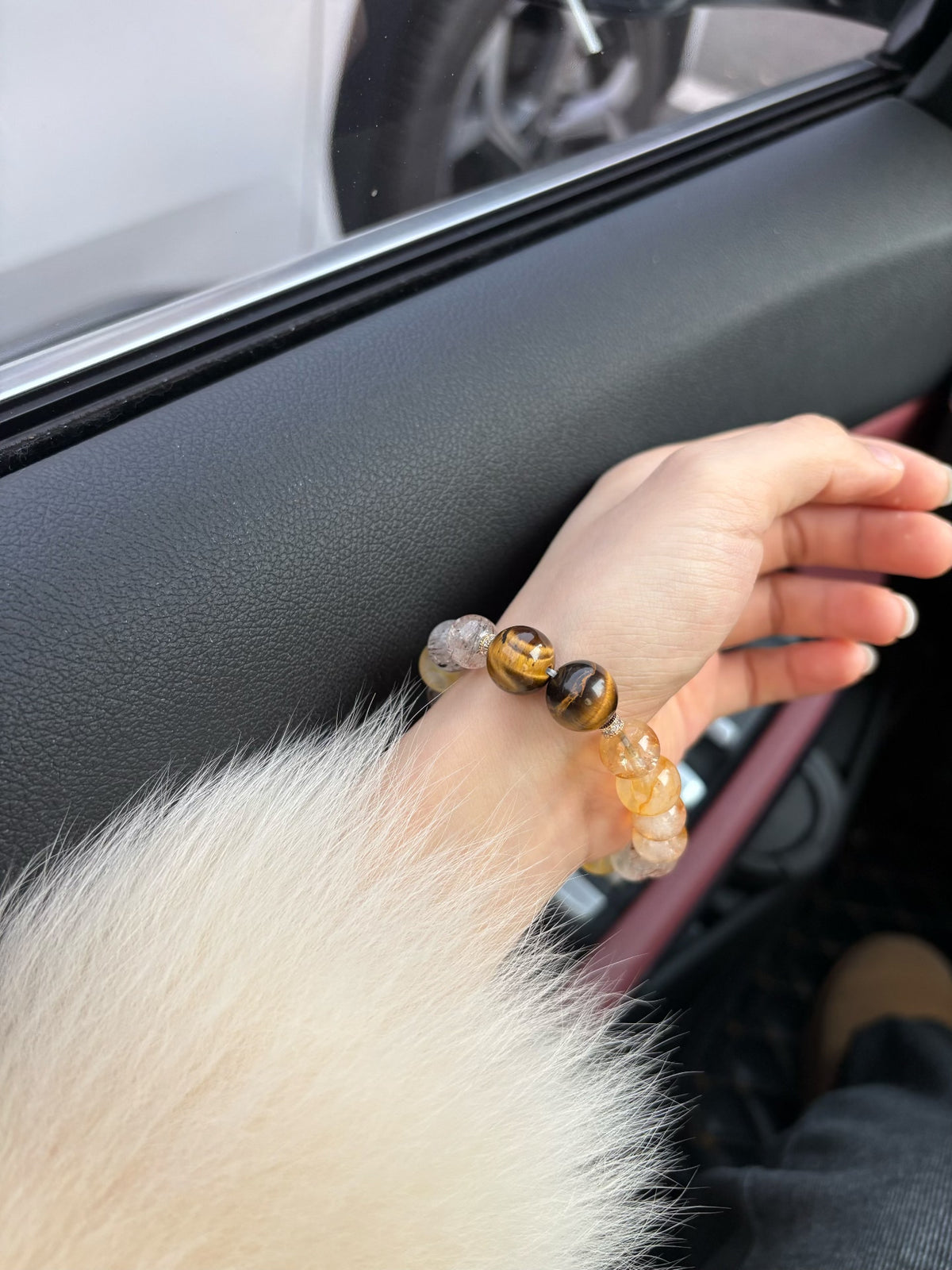 Bracciale di perle in cristallo e pietre naturali DIY