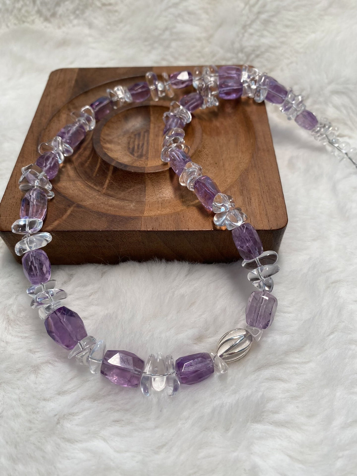 Amethyst Clear Quartz Necklace S925 Silver