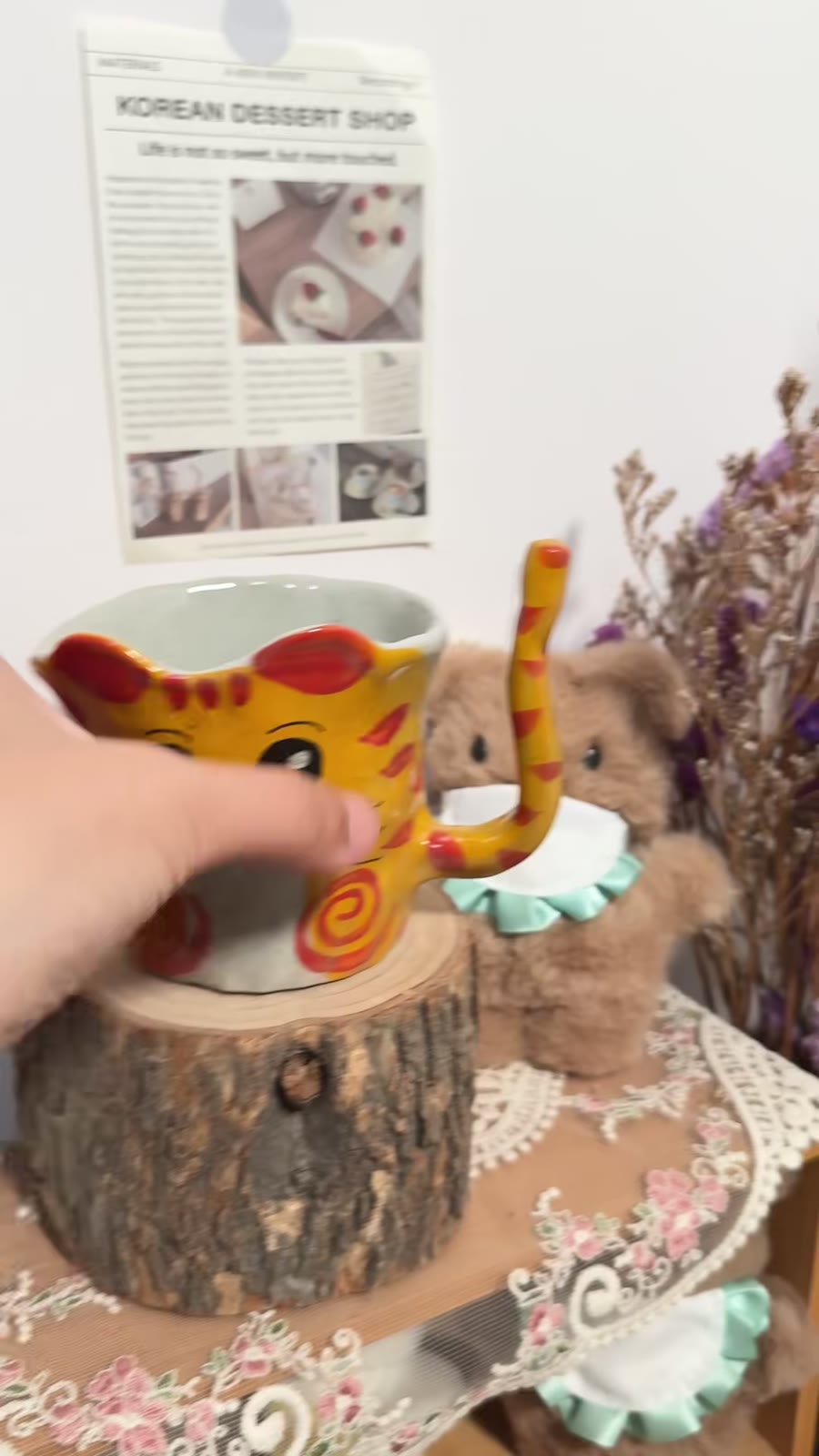 Handmade Orange Tabby Cat Ceramic Coffee Mug