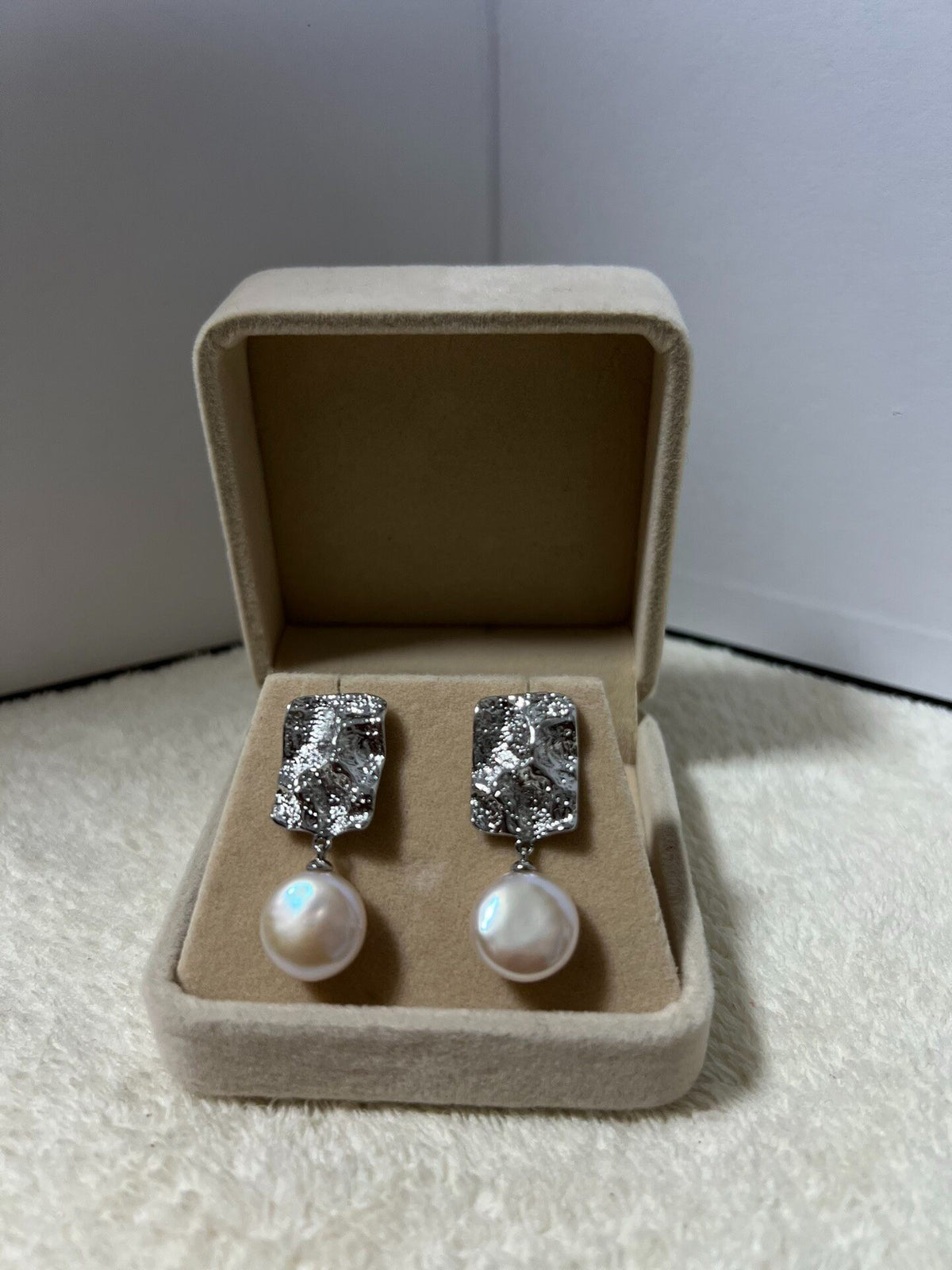 Vintage Baroque Pearl Earrings 925 Silver