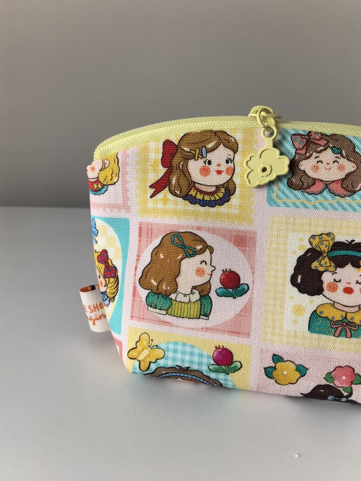Patchwork Cartoon Girl Zipper Pouch