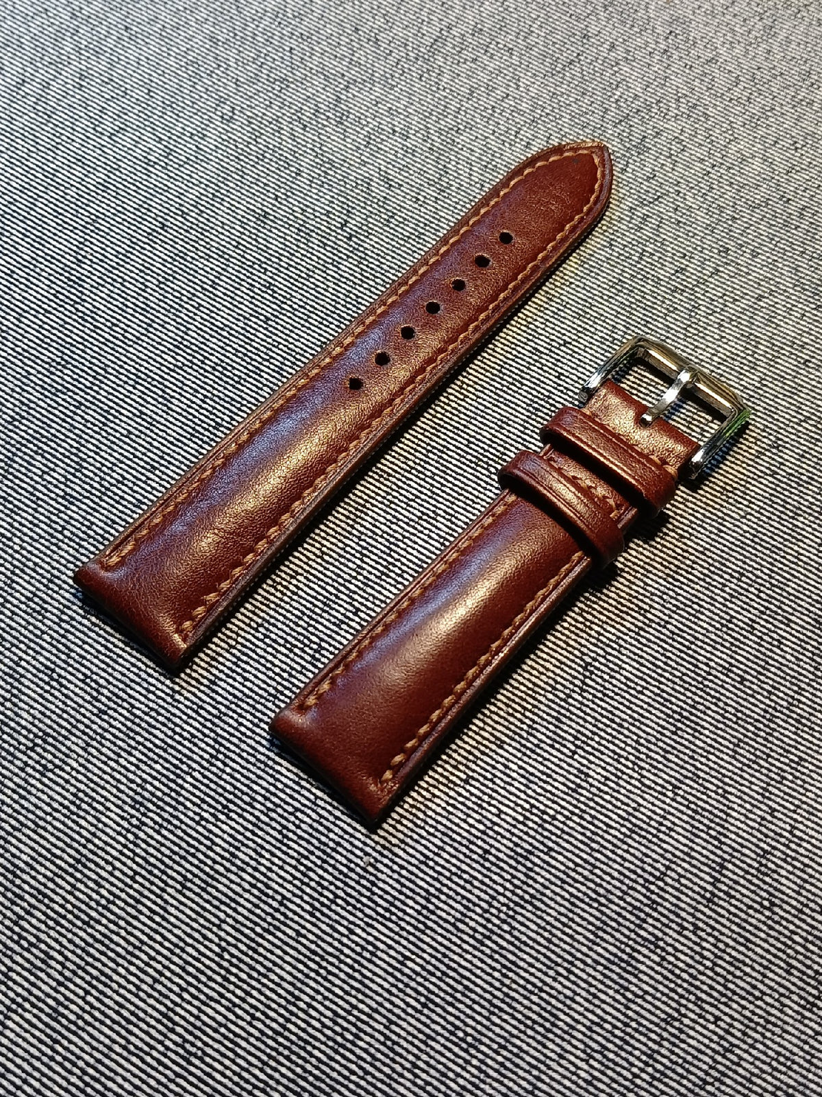 Reddish Brown Leather Watch Strap 20mm