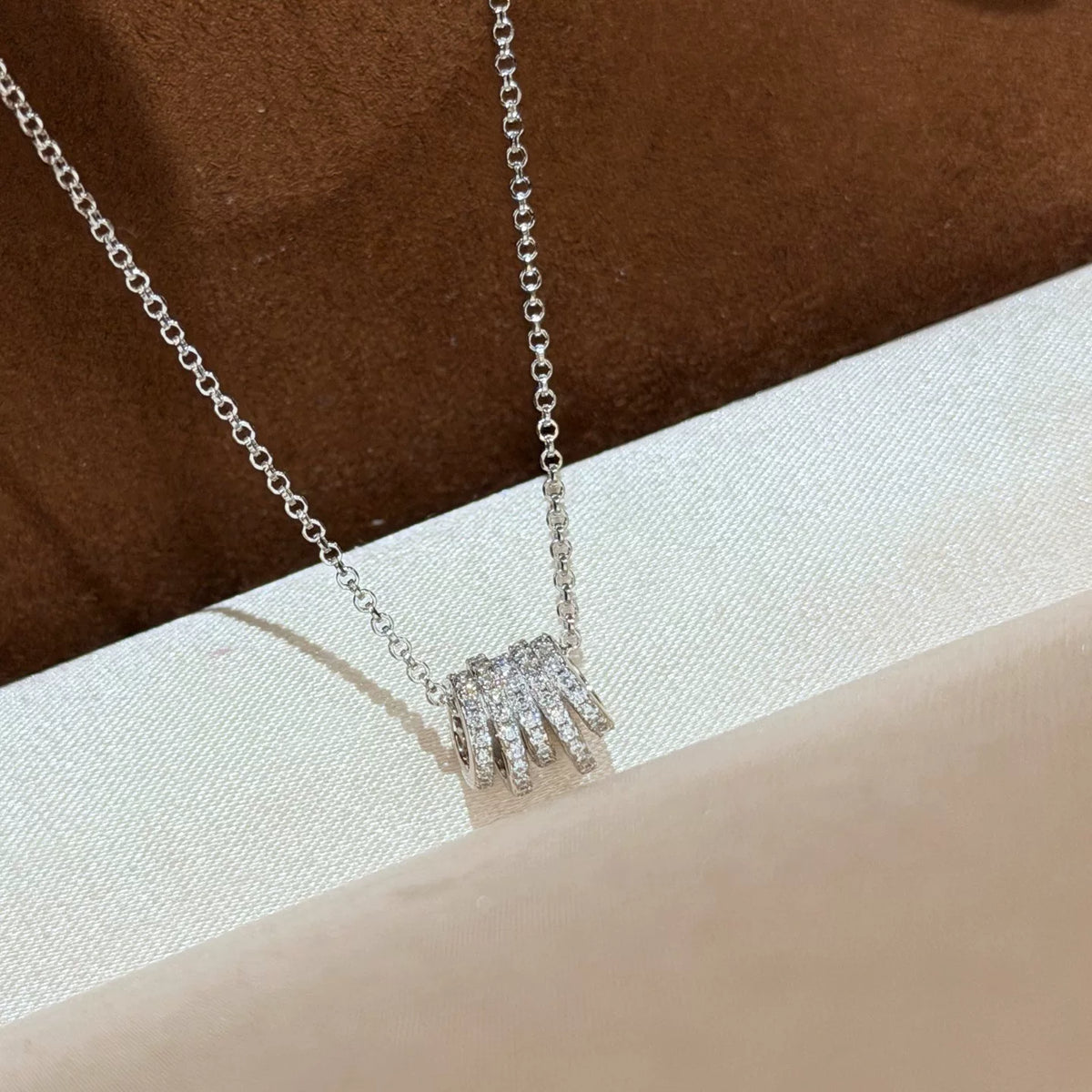 S925 Silver Five Row Pavé Necklace
