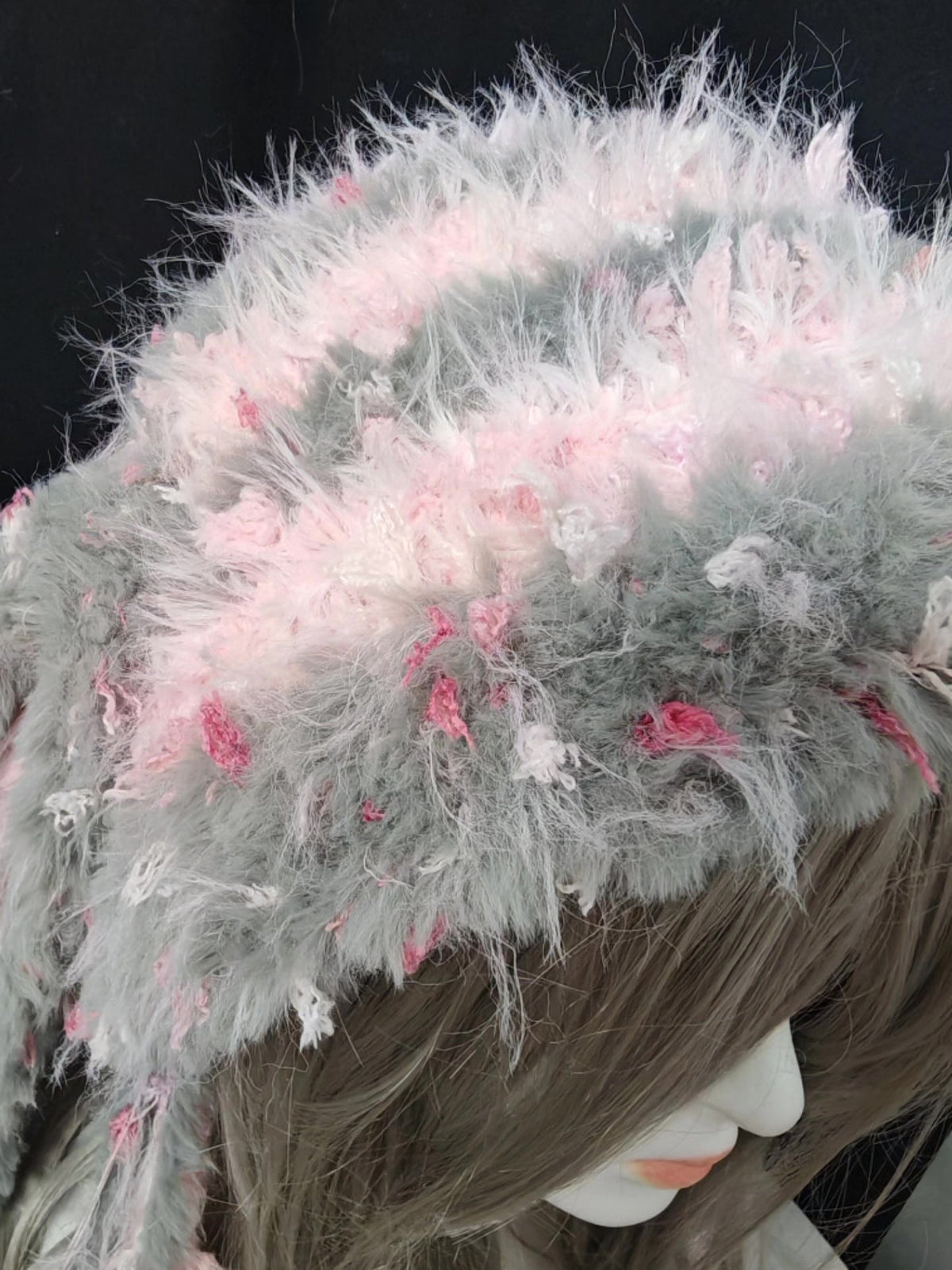 Long-Eared Rabbit Hat with Pink Pom-Poms