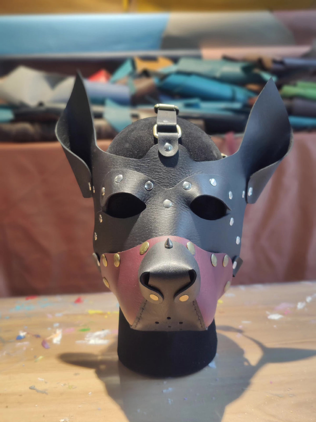 Handcrafted Leather Dog Mask