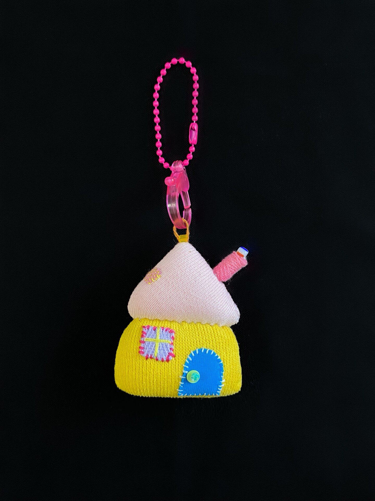 ハンドメイド ハウス ぬいぐるみチャーム（ボールチェーン付き）