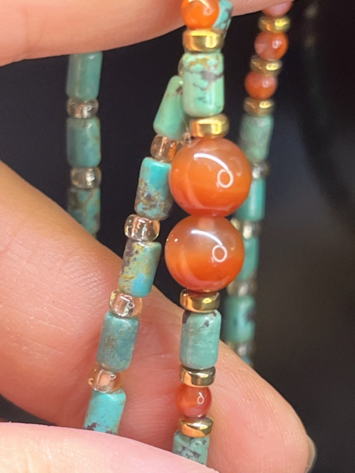 Natural Hubei Turquoise Beaded Necklace
