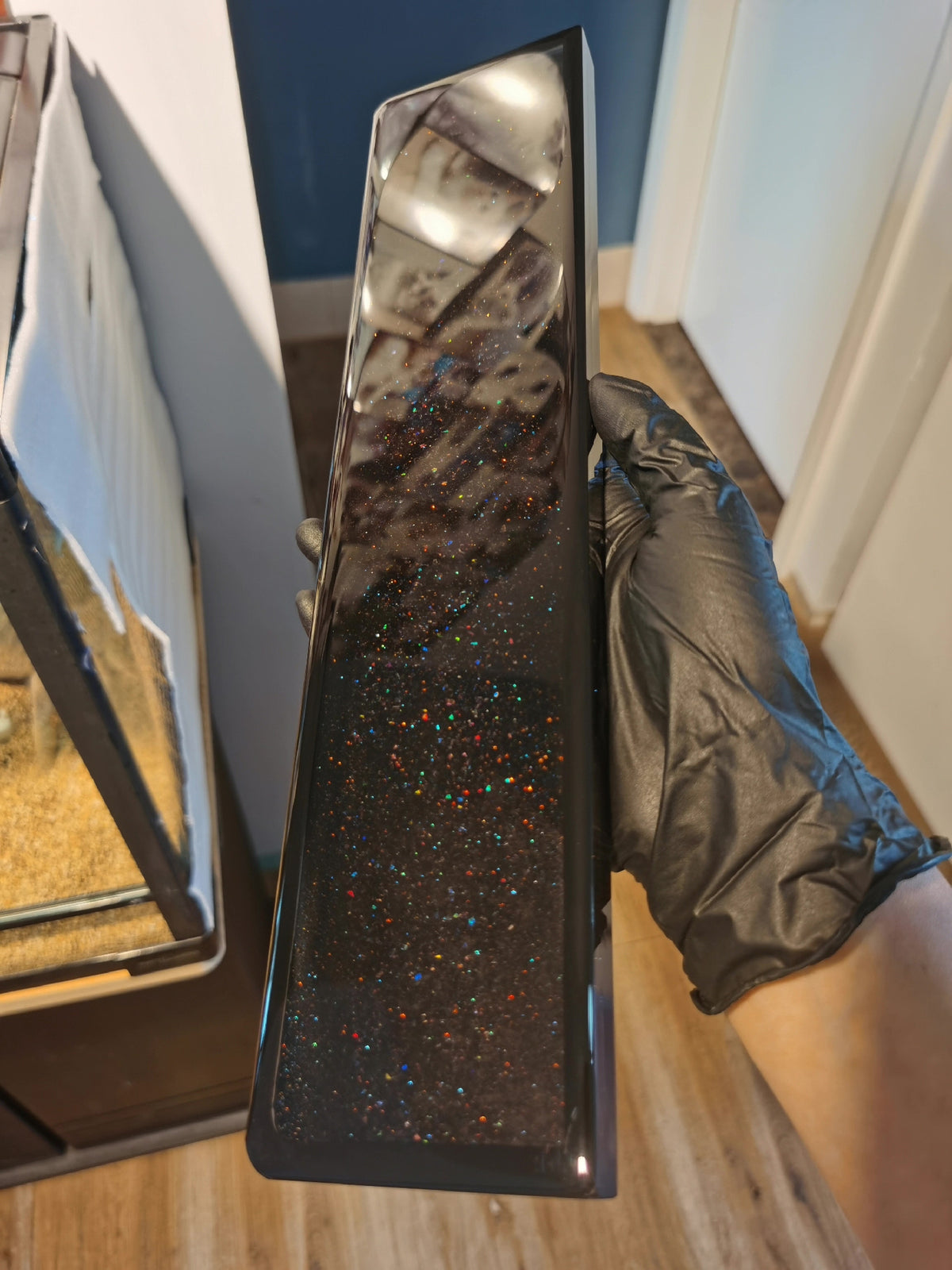 Custom Keyboard Wrist Rest with Glitter Fill