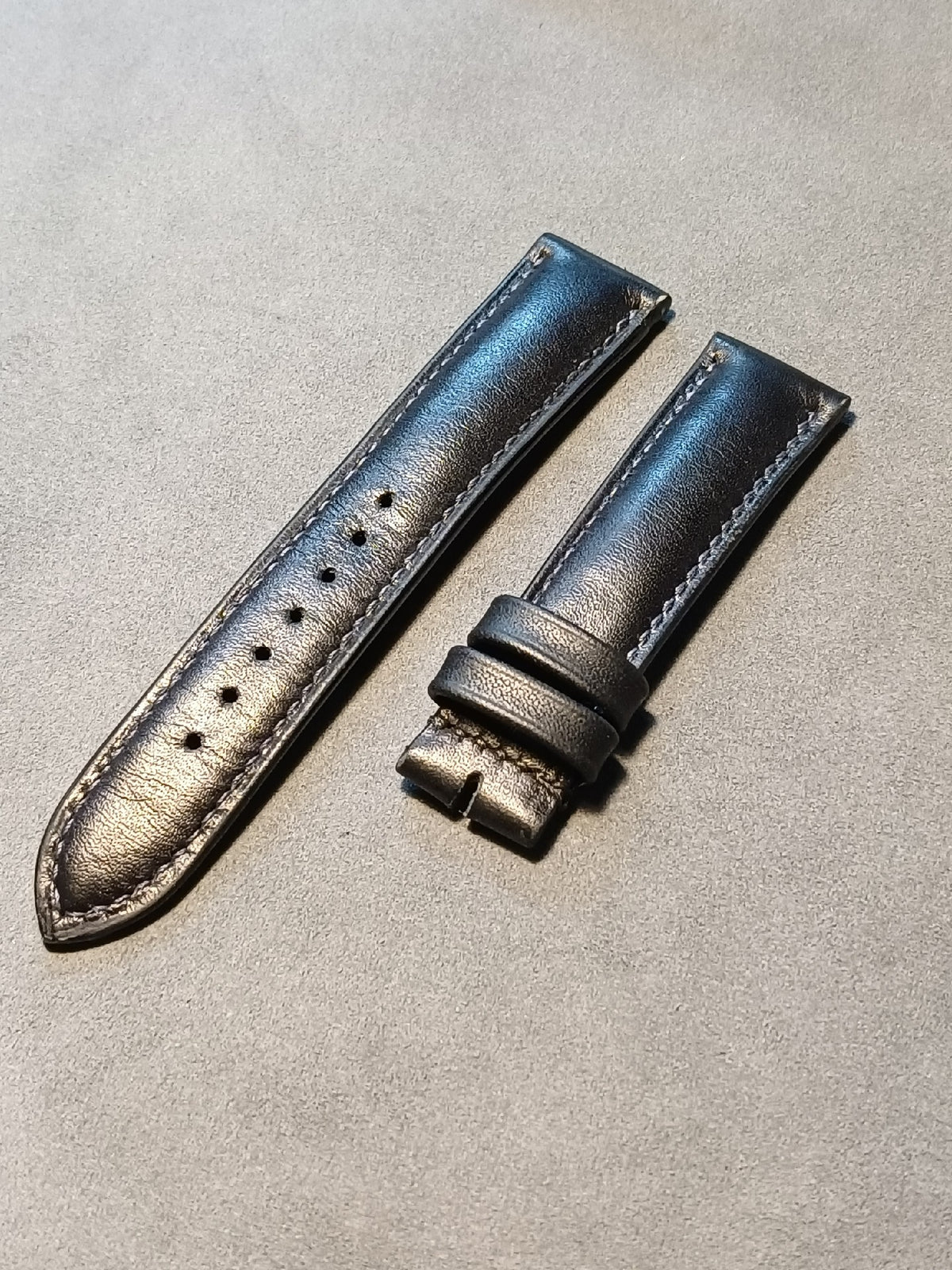 Black Top-Grain Leather Watch Strap 20mm