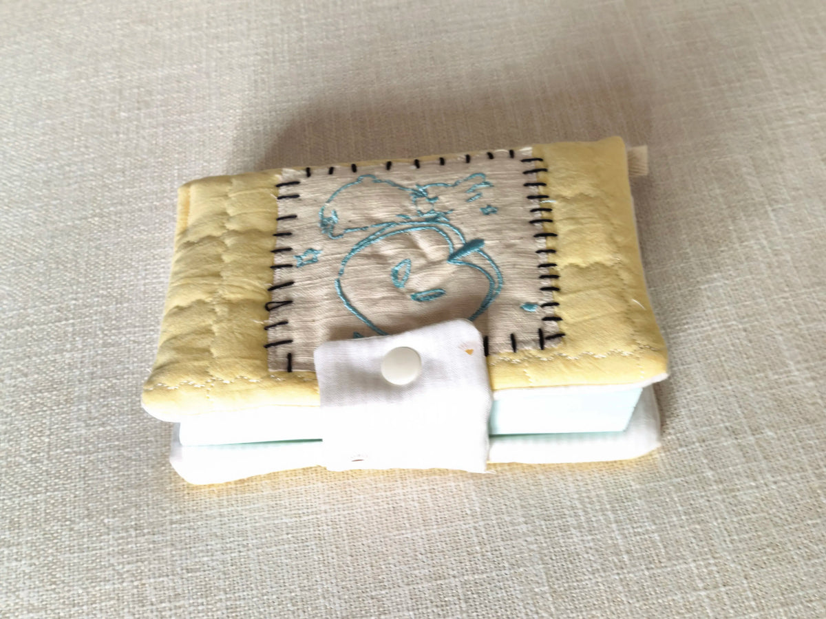 Quilted Cotton A6 Notebook Cover with Rabbit Applique