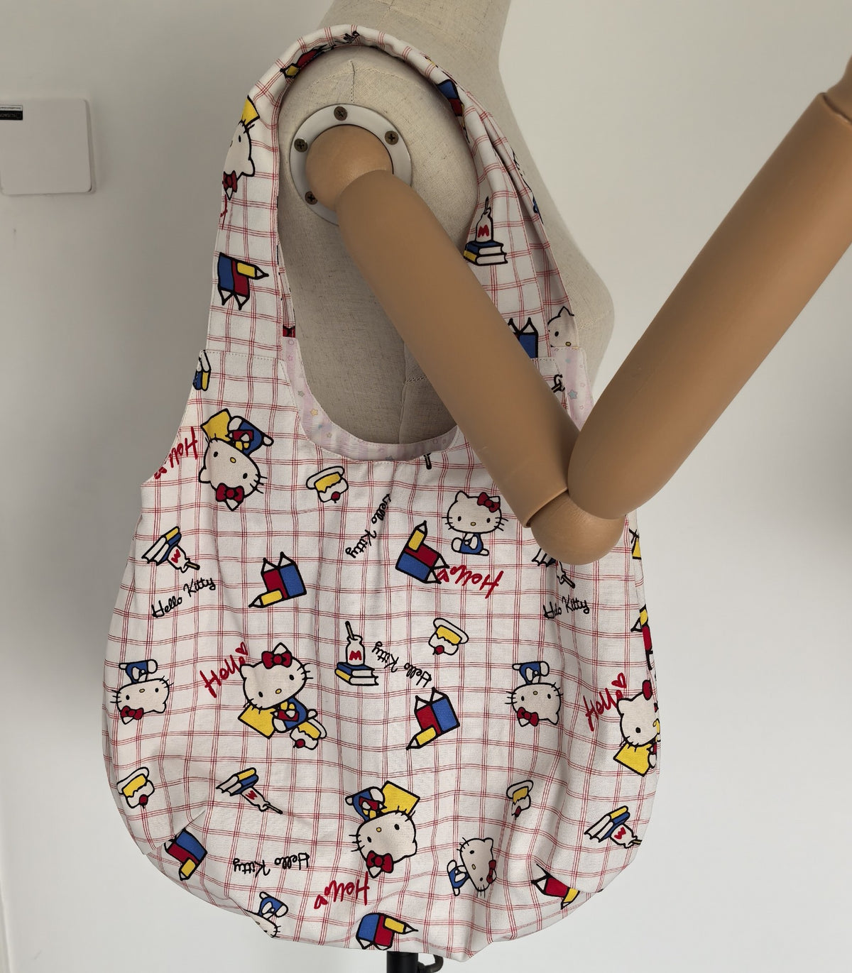 Handmade Balloon Shoulder Bag with Hello Kitty Print
