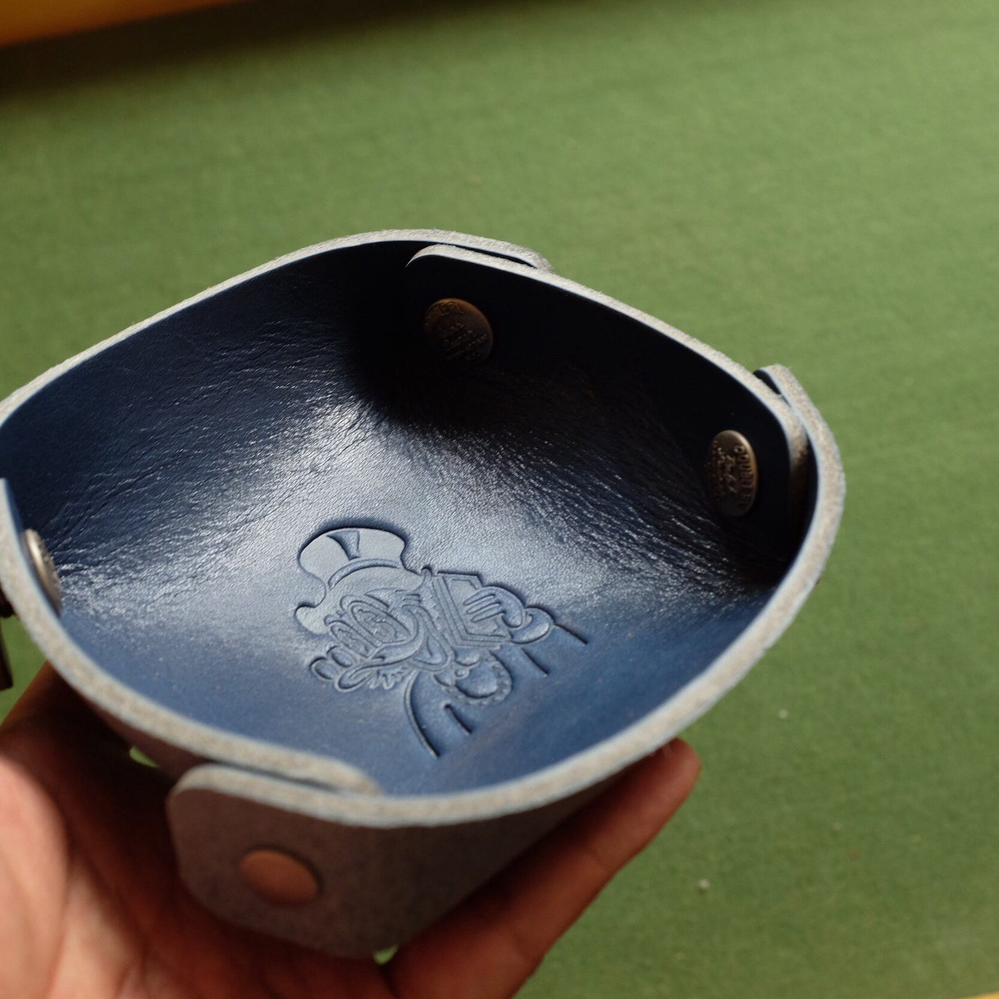 Thick Leather Pouch with Four-Snap Closure