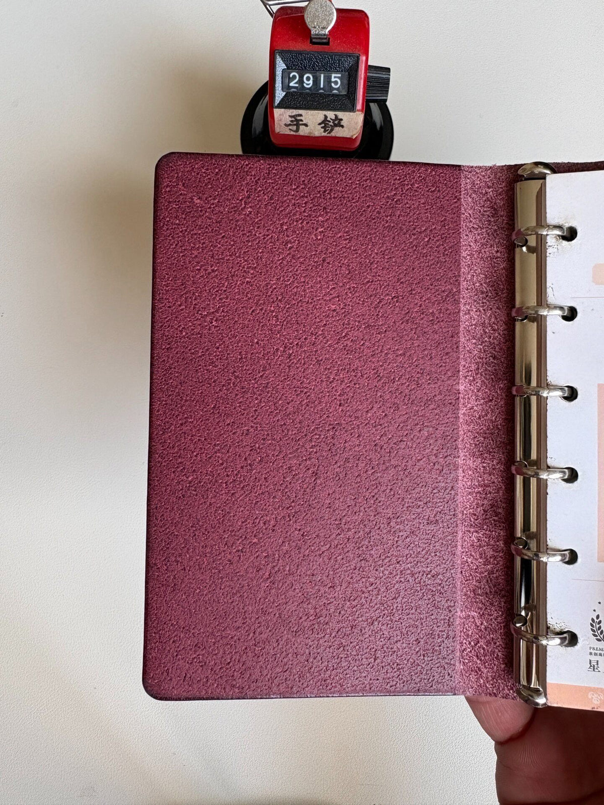 A7 Leather Binder Six Ring Wine Red