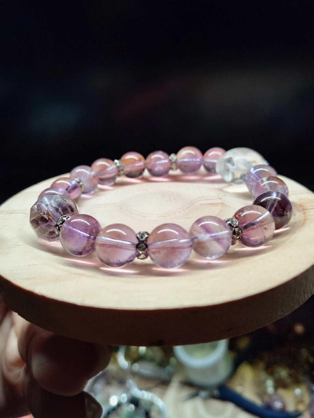 Natural Amethyst Phantom Quartz Bracelet
