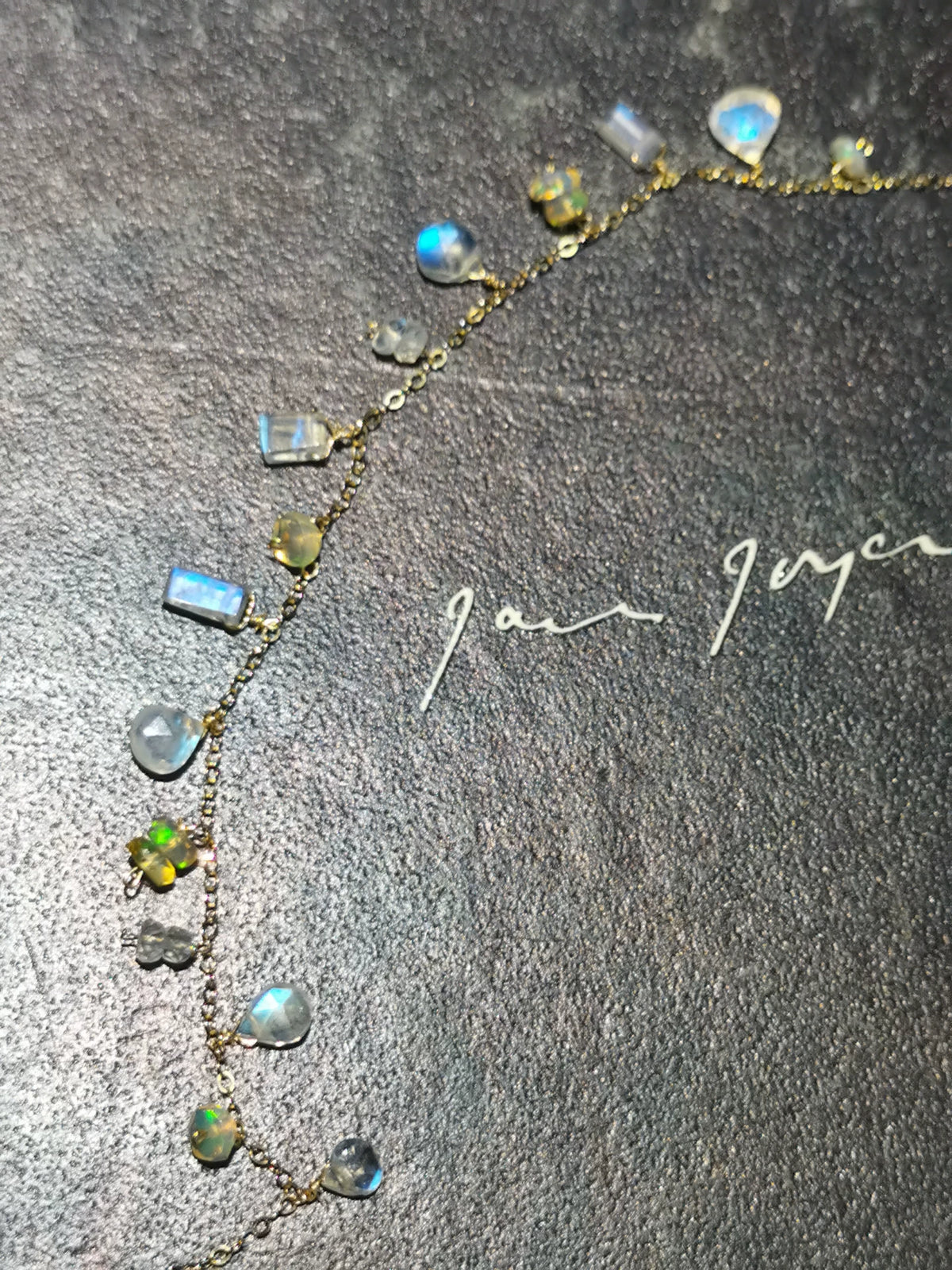 Adjustable Moonstone Opal Blue Flash Bracelet