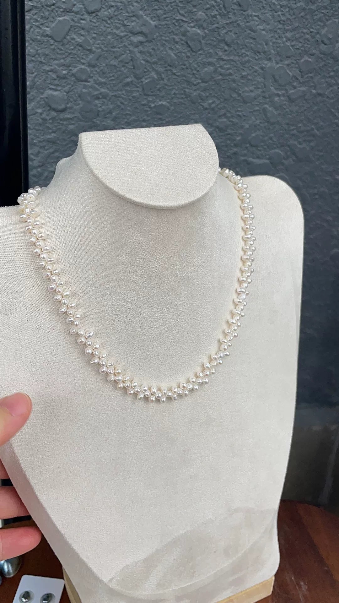Handmade Double Strand Keshi Pearl Necklace