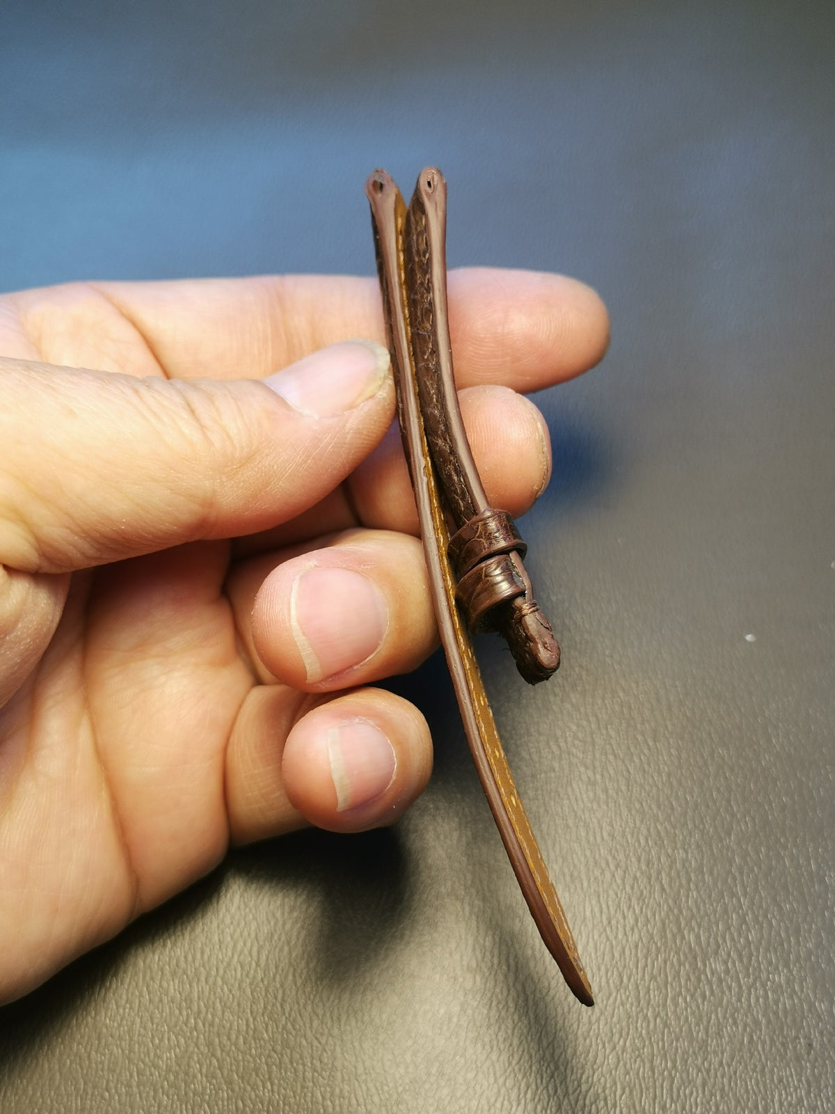 Handmade Crocodile Leather Watch Strap Brown