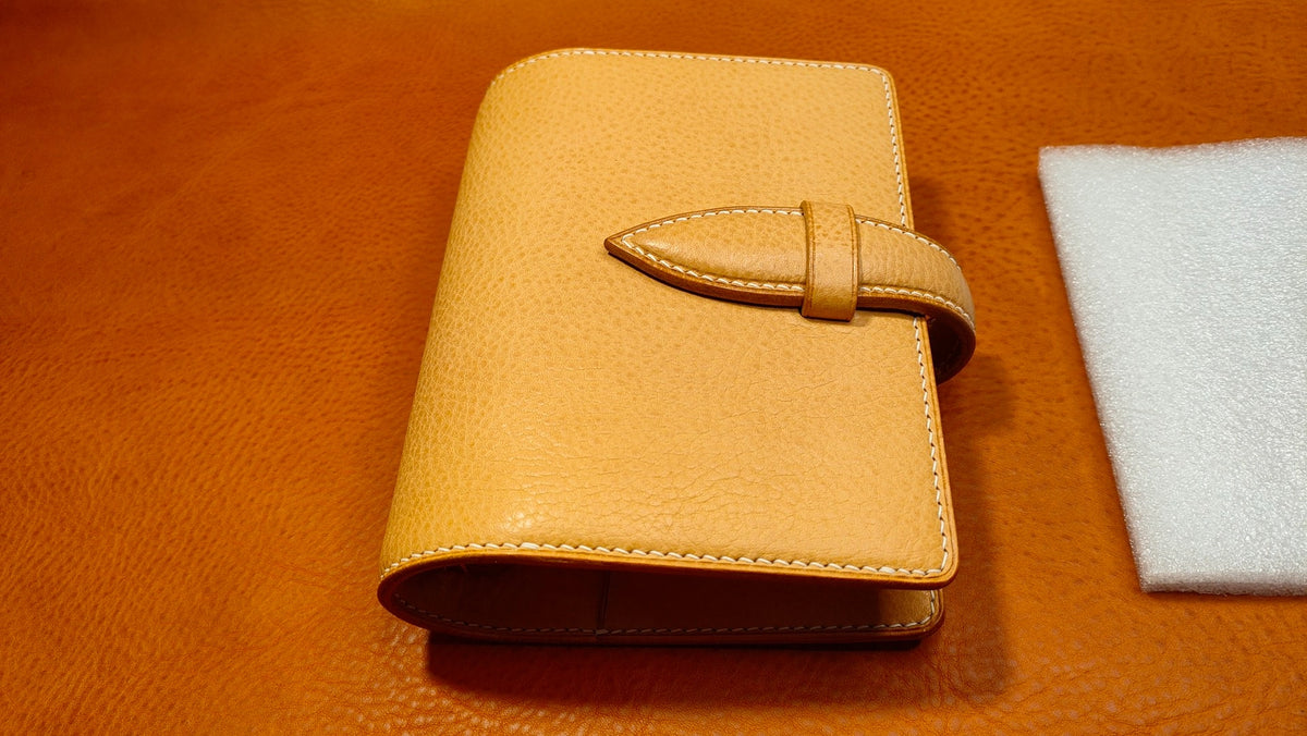 A7 Leather Ring Planner with Contrast Stitching