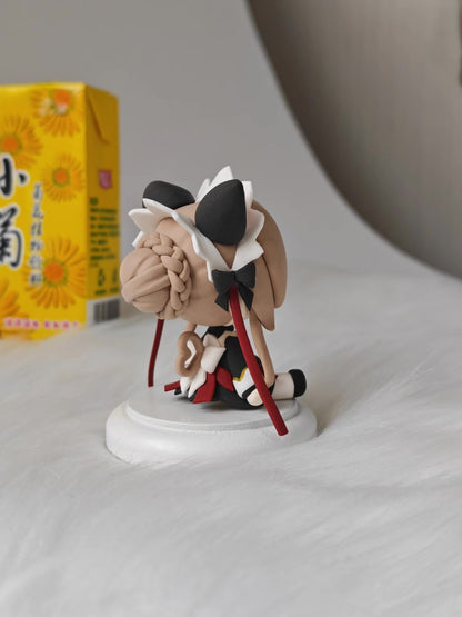 Genshin Impact Sandrone Q Version Clay Figurine Seated 9cm