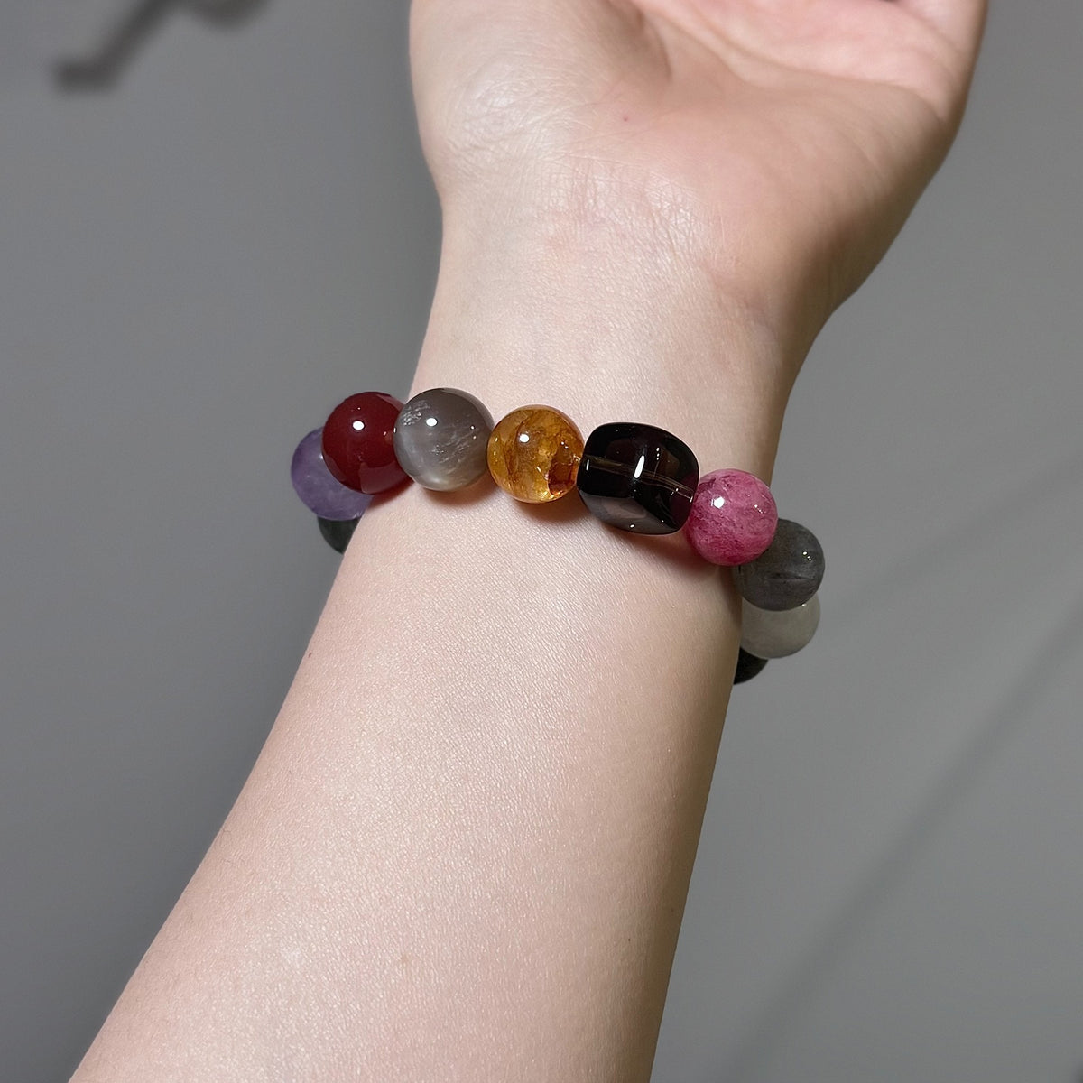 Amethyst Multi Gemstone Beaded Bracelet