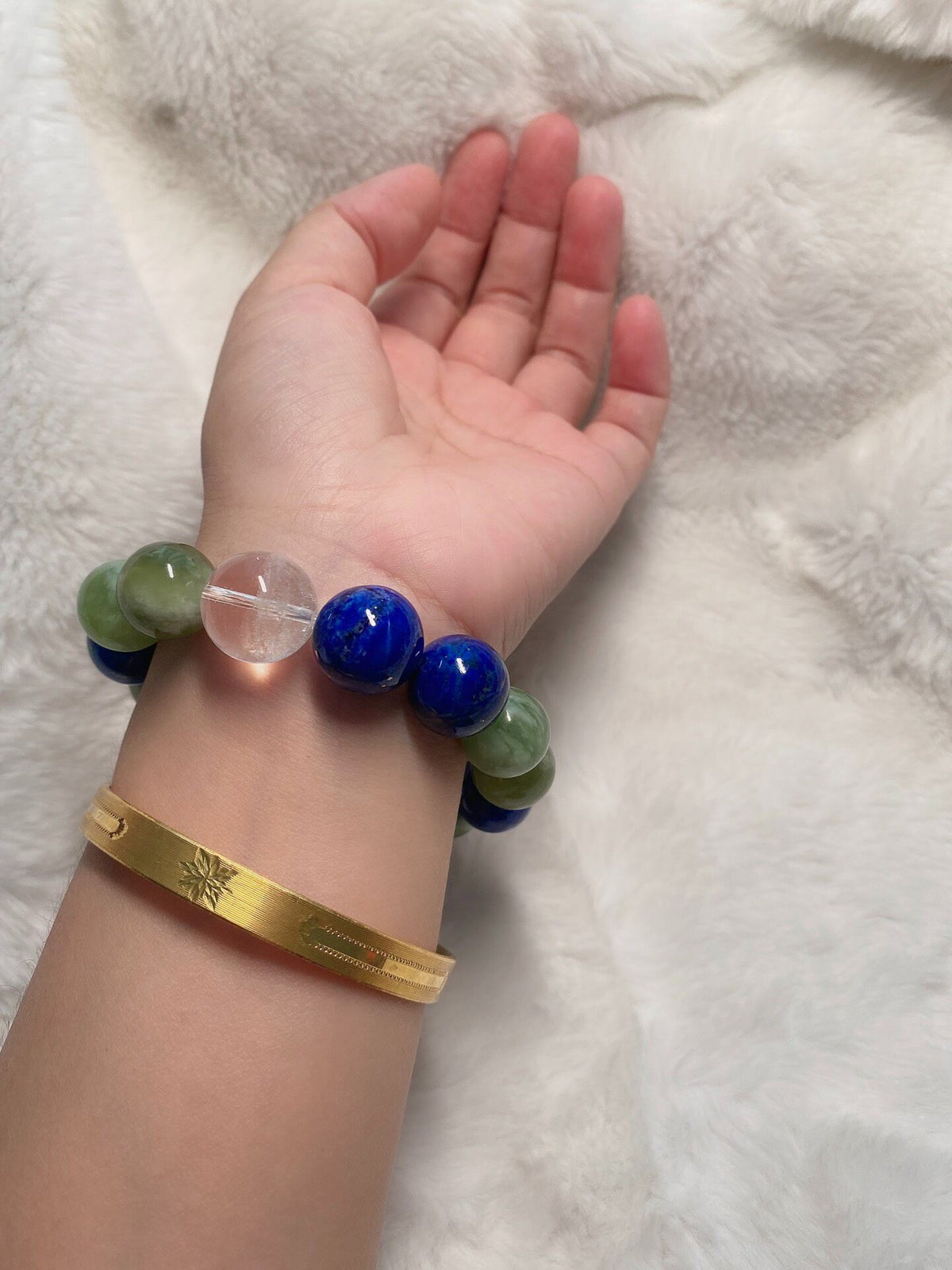 Lapis Lazuli Aventurine Beaded Bracelet