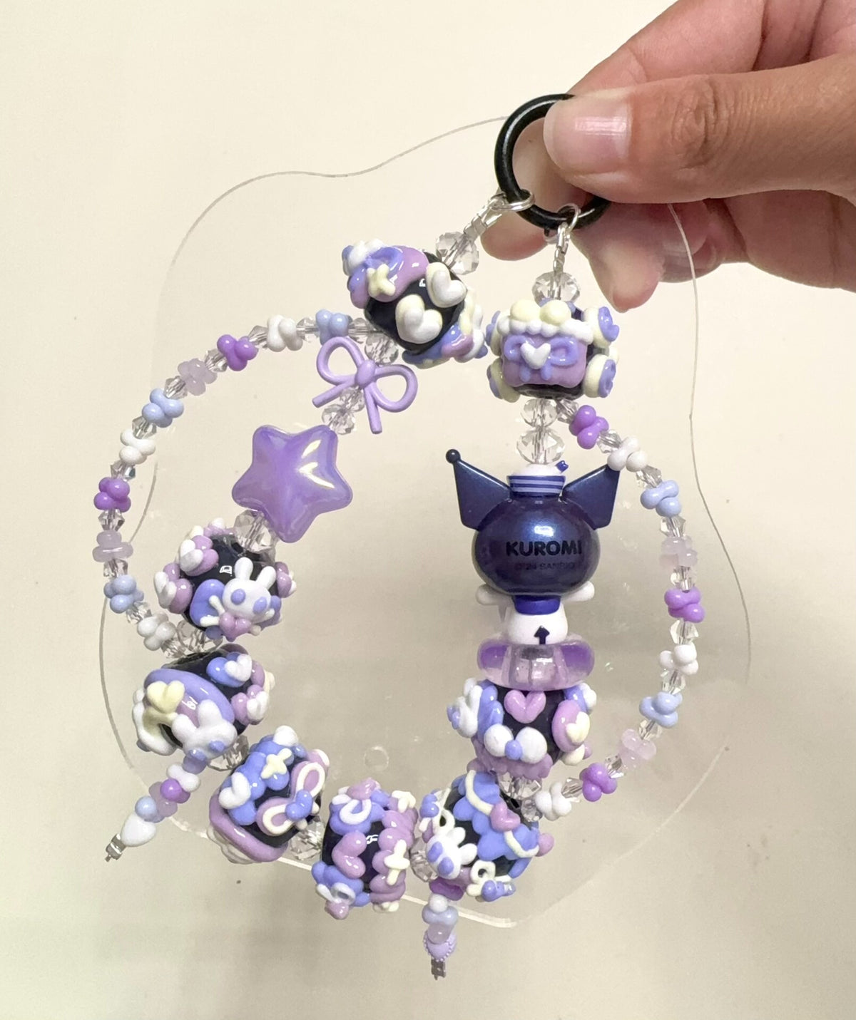 Kuromi Beaded Phone Strap Bag Charm