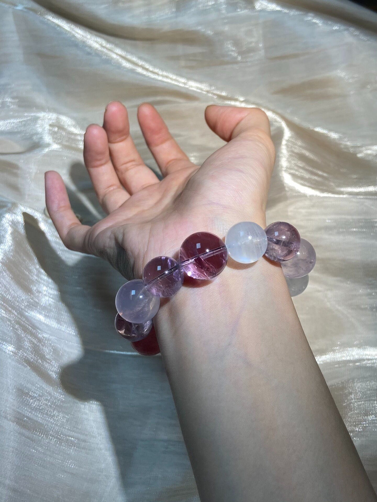 Crystal Gemstone Beaded Bracelet 16cm