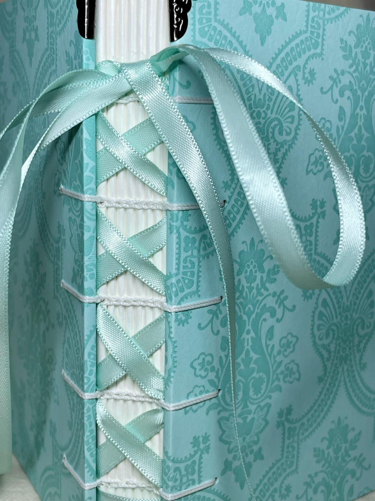 Handmade Notebook Turquoise Baroque Pattern