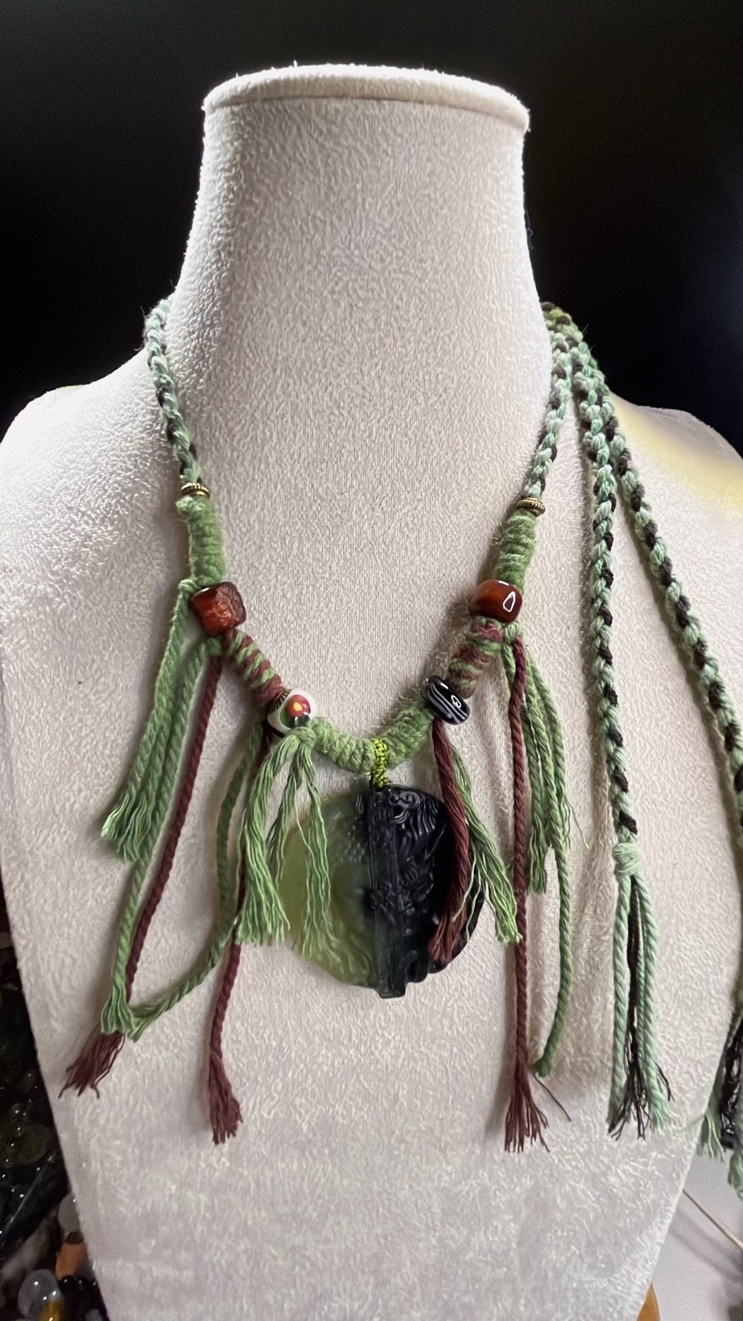 Handmade Xiuyan Jade Pendant Necklace