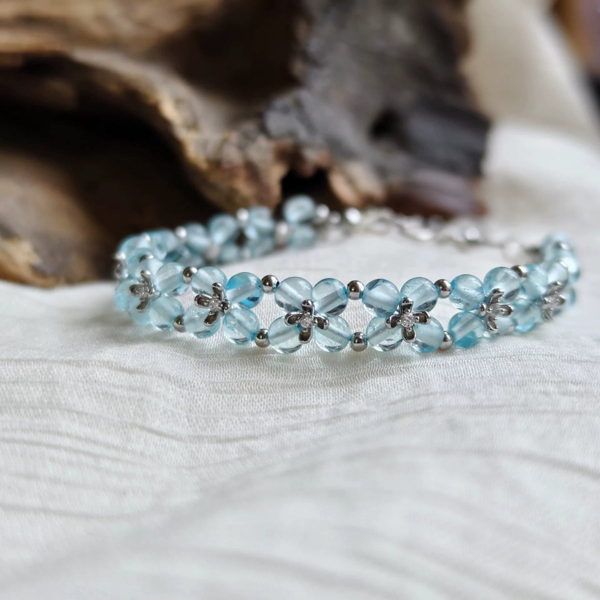 Light Blue Topaz Sterling Silver Bracelet