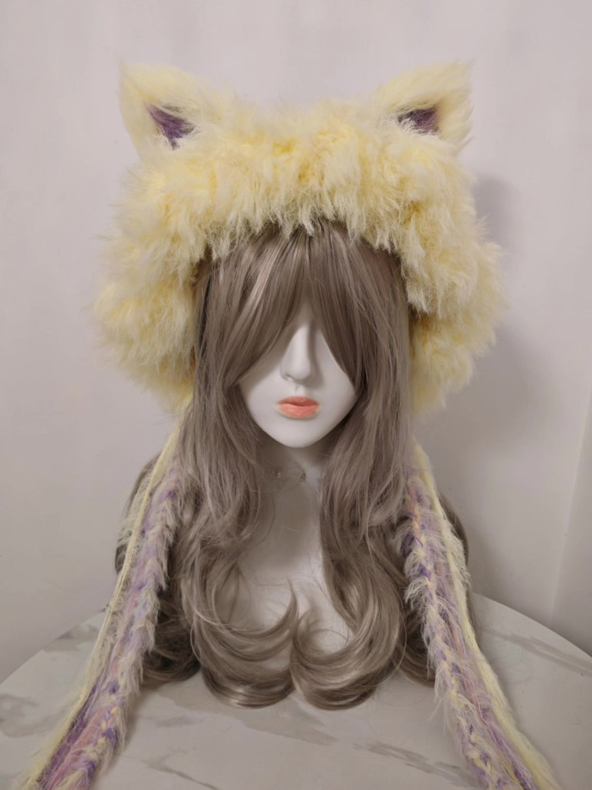 Fox Hat with Braided Tassels