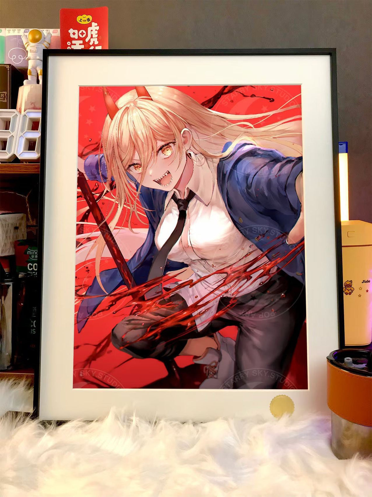Framed Chainsaw Man Power Art Print