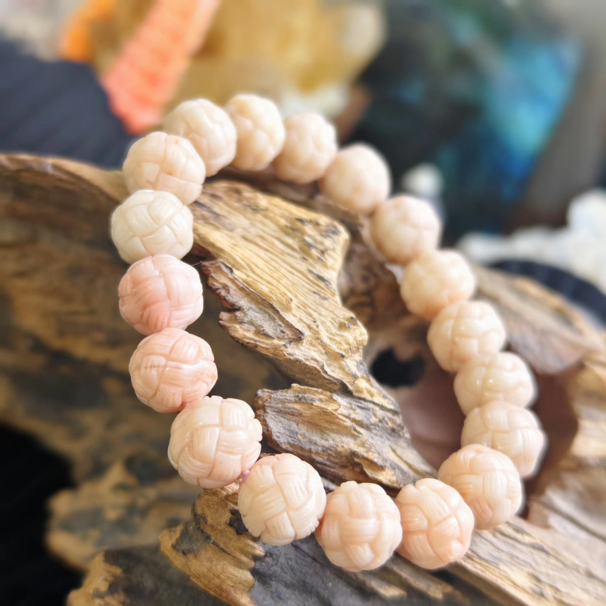 Alashan Agat Lichtroze Wolbol Armband