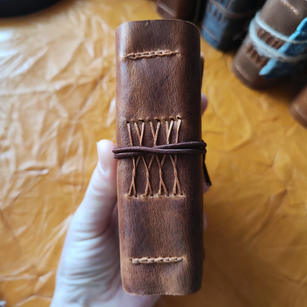 Handcrafted Leather Notebook with Kraft Paper Pages