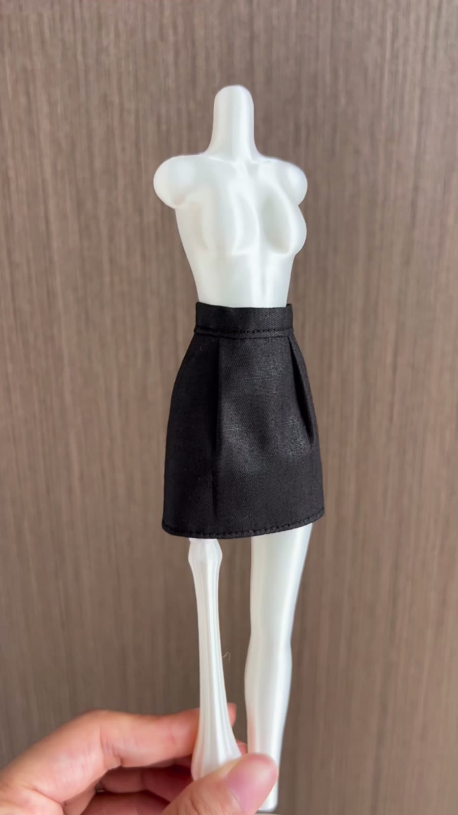 Miniature Black Pencil Skirt for Dolls