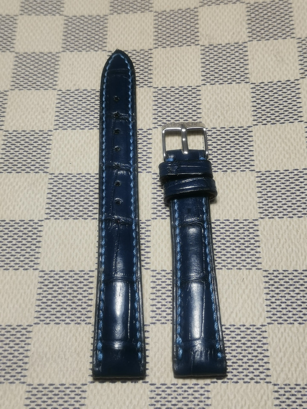 Lake Blue Alligator Leather Watch Strap