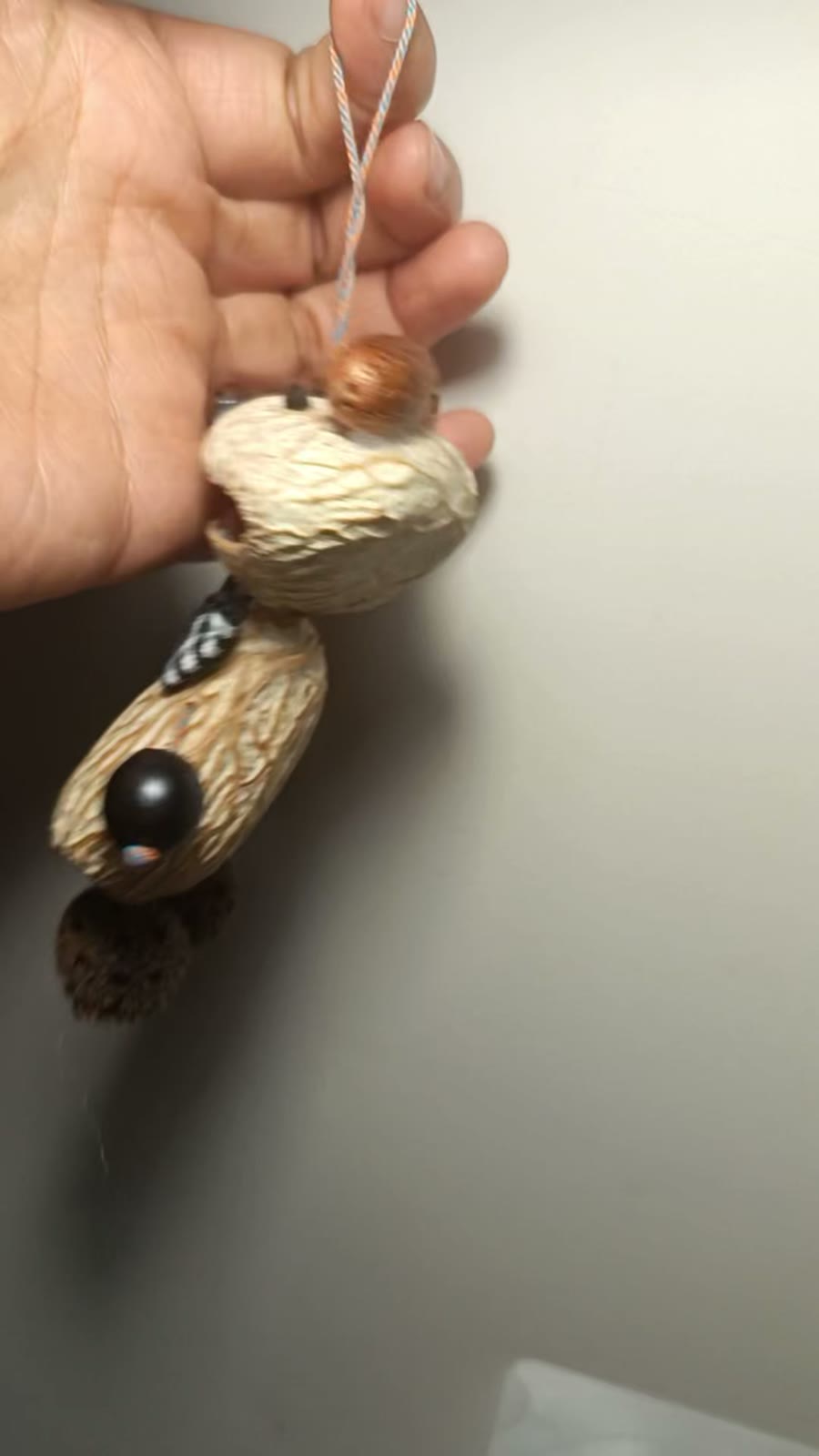 Peanut Shell Bear Bag Charm Rattle