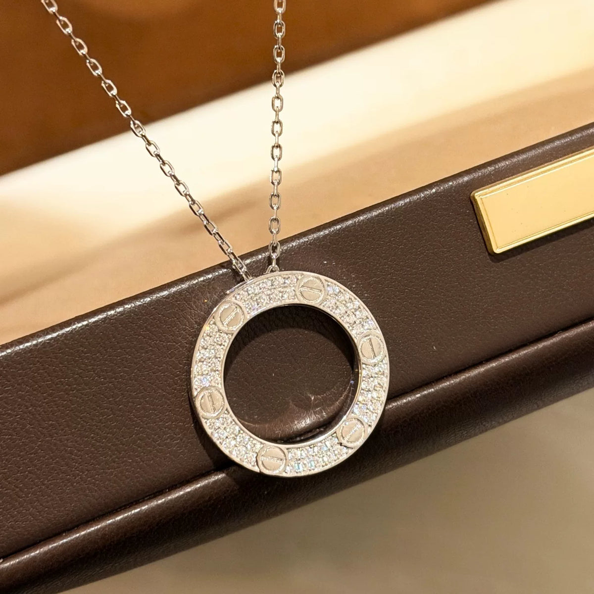 S925 Silver Full Diamond Circle Necklace