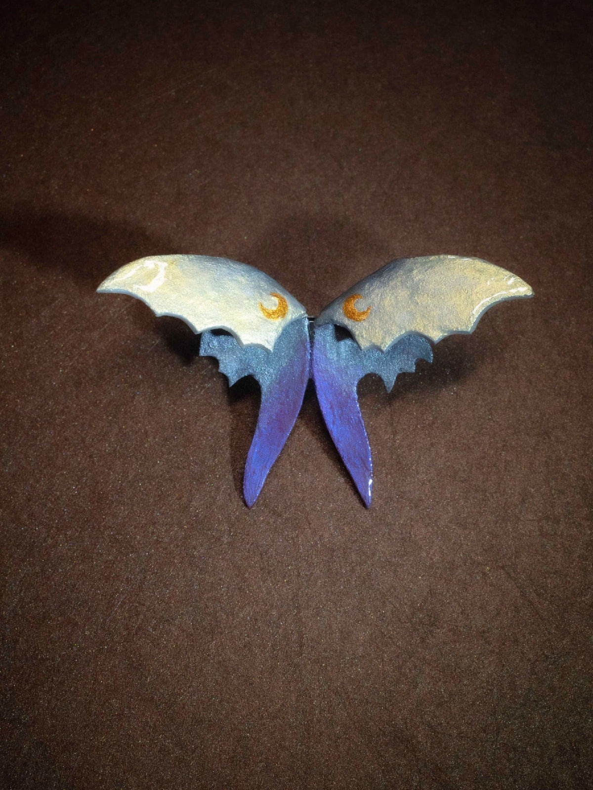 Moon Butterfly Iridescent Clay Ring