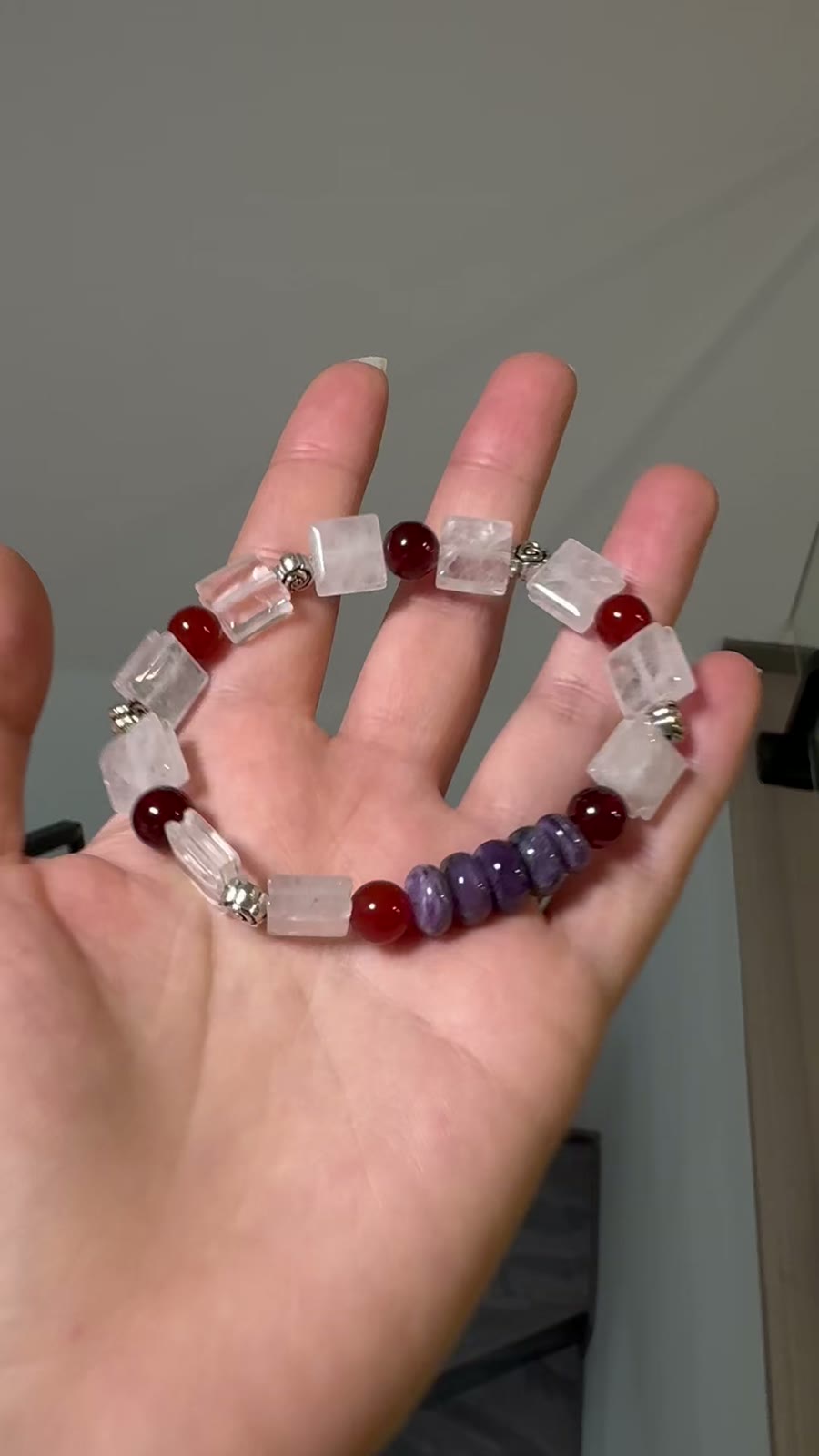 Braccialetto in Quarzo Phantom, Diasdolo e Charoite