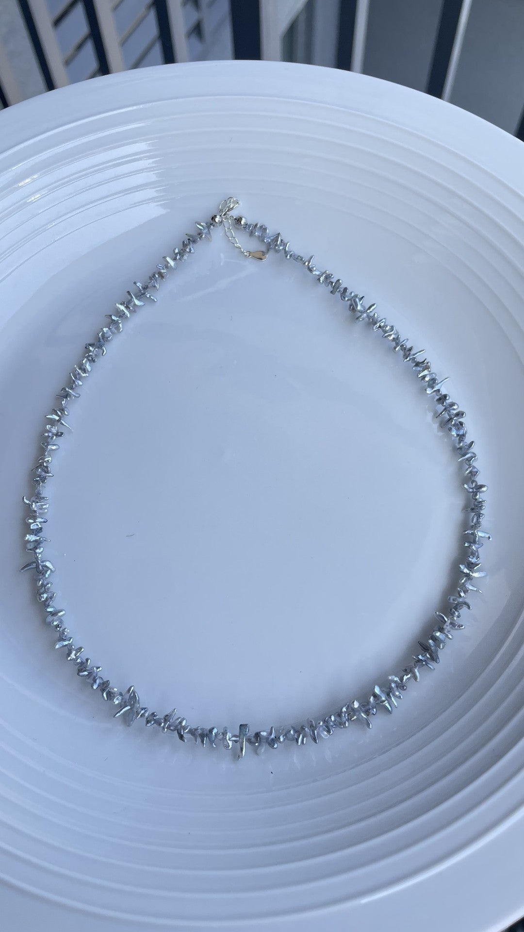 Blue Baroque Keshi Pearl Necklace 1-2mm