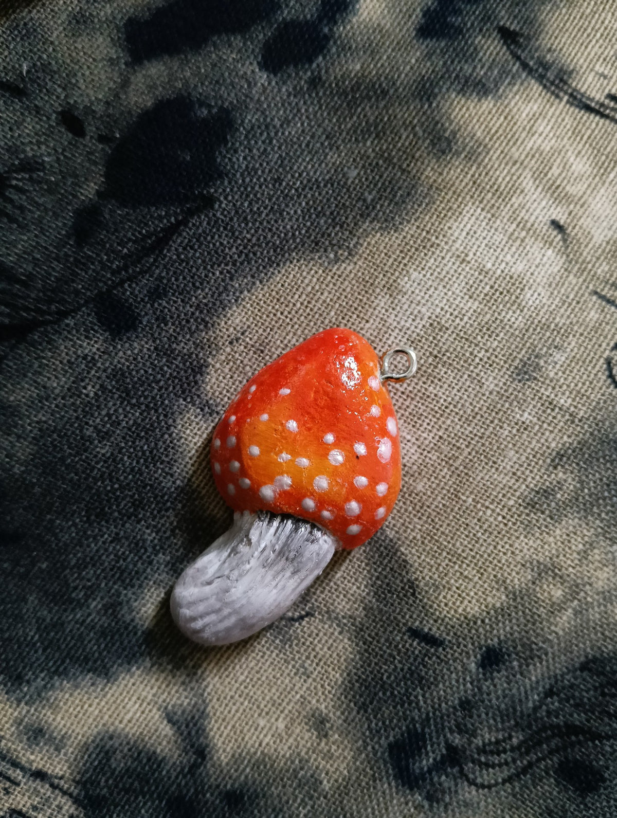 Handmade Clay Mushroom Pendant Necklace Charm
